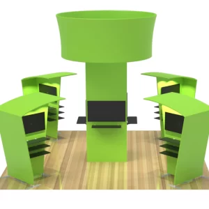 Tower 20 X 20 Trade Show Booth with 2 Custom Kiosk