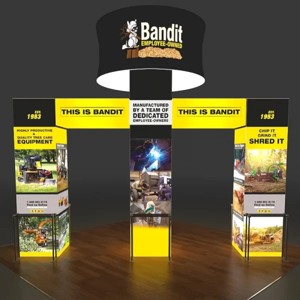 20 X 20 - 16ft tall Backlit Trade Show Booth with Hanging Sign - Trade ...