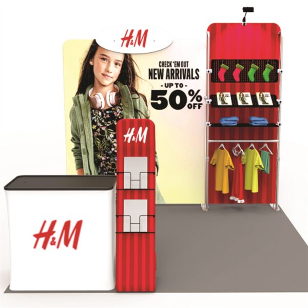 10 x 10 ft Trade Show Booth with Merch Shelving [KIT]- H&M - Trade Show ...