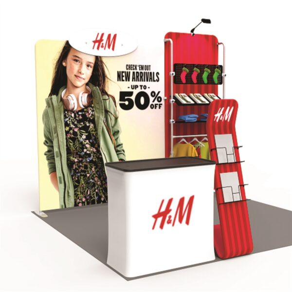 10 x 10 ft Trade Show Booth with Merch Shelving [KIT]- H&M - Trade Show ...