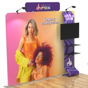 10 ft Big Fabric Trade Show Display with Monitor Stand