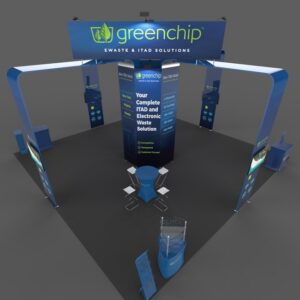 20 x 20ft Trade Show Booth - 16ft Tall Green Chip