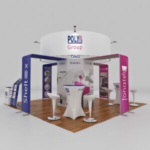 Island Trade Show Display with Overhead Sign - Galina