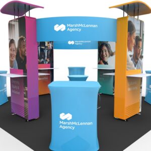 20X20 TRADE SHOW EXHIBIT ISLAND WITH 4 COUNTERS