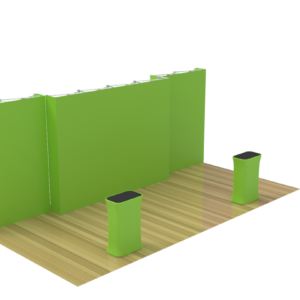 Now Fabric 20 ft 3-Piece Trade Show Display With Podium Counters [Kit E]