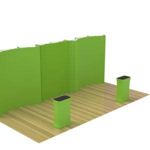 Now Fabric 20 ft 3-Piece Trade Show Display With Podium Counters [Kit F]