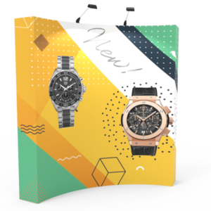 8ft Wide Curved Pop Up  Fabric  Display