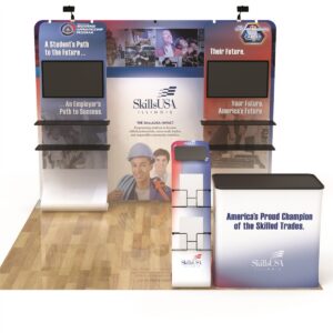 10FT TENSION FABRIC DISPLAY WITH MONITOR MOUNTS